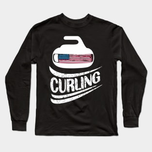 USA Curling rock Long Sleeve T-Shirt